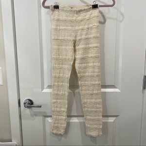 Free People - Lace Ruffle Leggings - White - Size XS